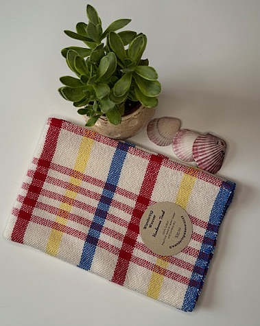 Handwoven Primary Colours Striped Tea Towel - 2 (100% Cotton)